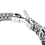 SWAROVSKI MATRIX TENNIS BRACELET, MIXED CUTS, GREEN, RHODIUM PLATED