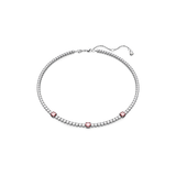 SWAROVSKI MATRIX TENNIS NECKLACE, MIXED CUTS, PINK, RHODIUM PLATED 5666165
