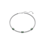 Swarovski Matrix Tennis necklace, Mixed cuts, Green, Rhodium plated 5666168
