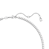 Swarovski Matrix Tennis necklace, Mixed cuts, Green, Rhodium plated 5666168