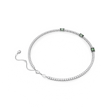 Swarovski Matrix Tennis necklace, Mixed cuts, Green, Rhodium plated 5666168