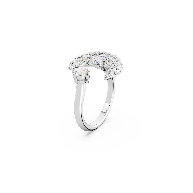 SWAROVSKI LUNA OPEN RING, MOON, WHITE, RHODIUM PLATED