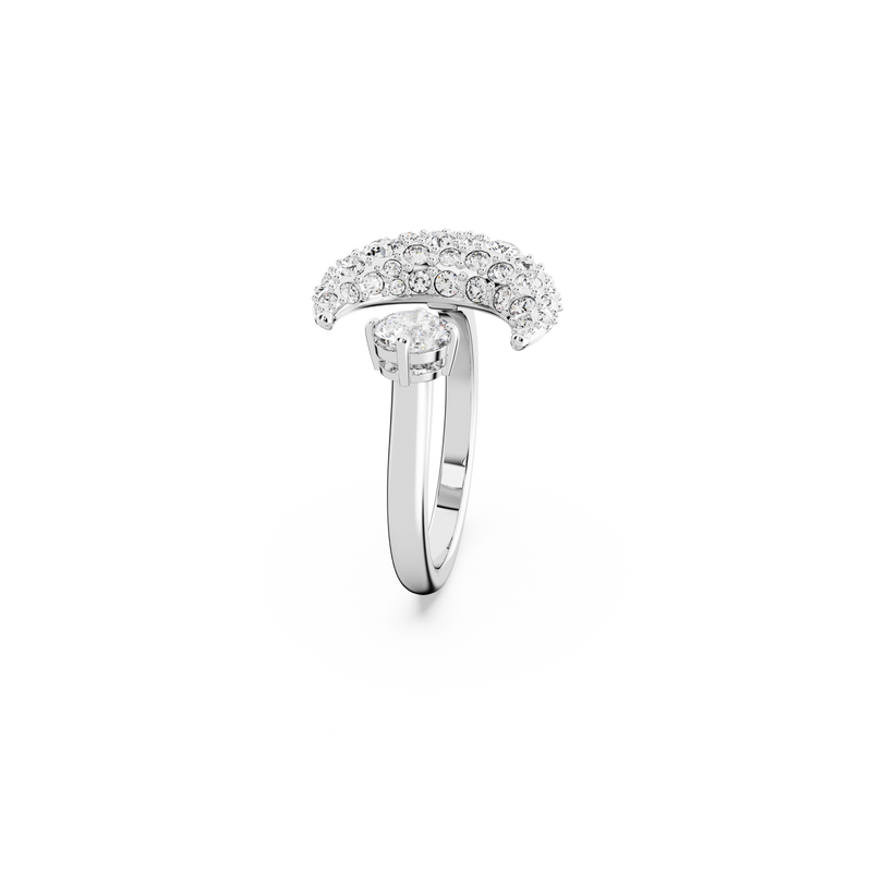 SWAROVSKI LUNA OPEN RING, MOON, WHITE, RHODIUM PLATED