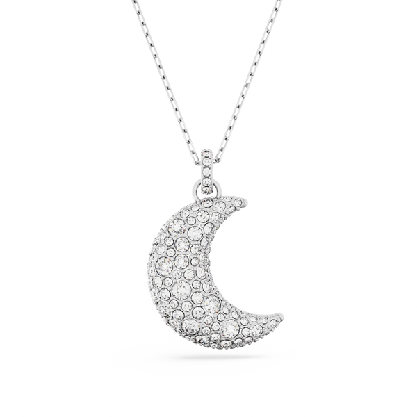 SWAROVSKI LUNA PENDANT, MOON, WHITE, RHODIUM PLATED 5666181