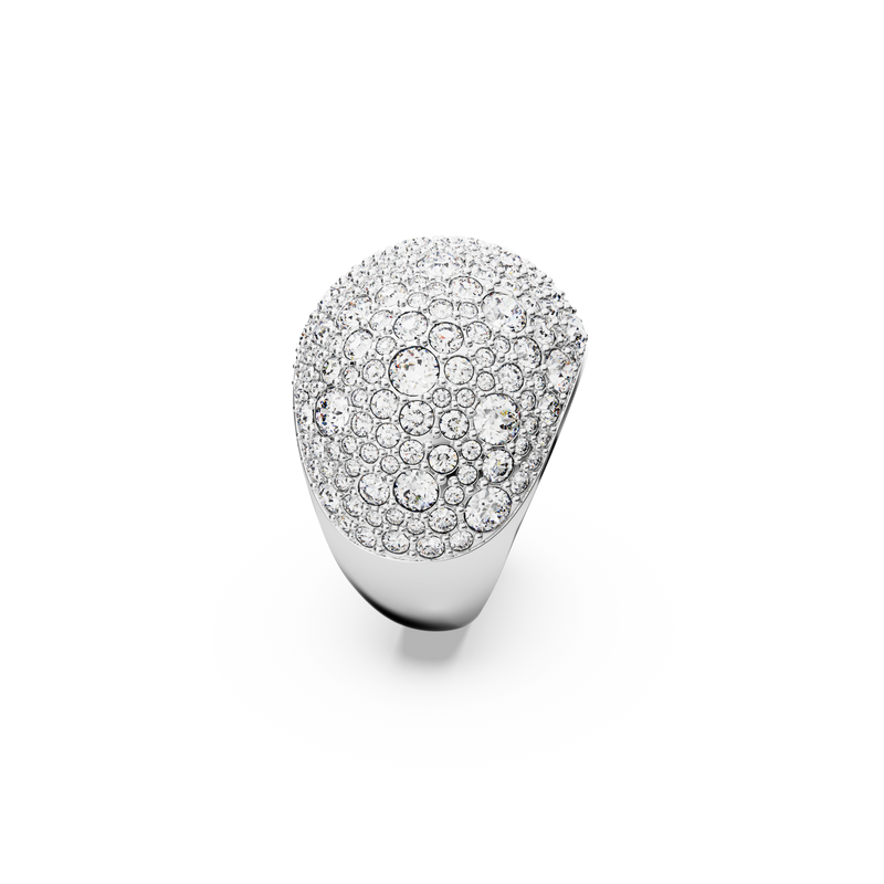 SWAROVSKI LUNA COCKTAIL RING, MOON, WHITE, RHODIUM PLATED