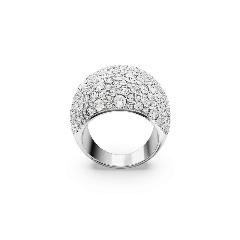 SWAROVSKI LUNA COCKTAIL RING, MOON, WHITE, RHODIUM PLATED