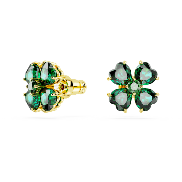 SWAROVSKI IDYLLIA STUD EARRINGS, CLOVER, GREEN, GOLD-TONE PLATED 5666236