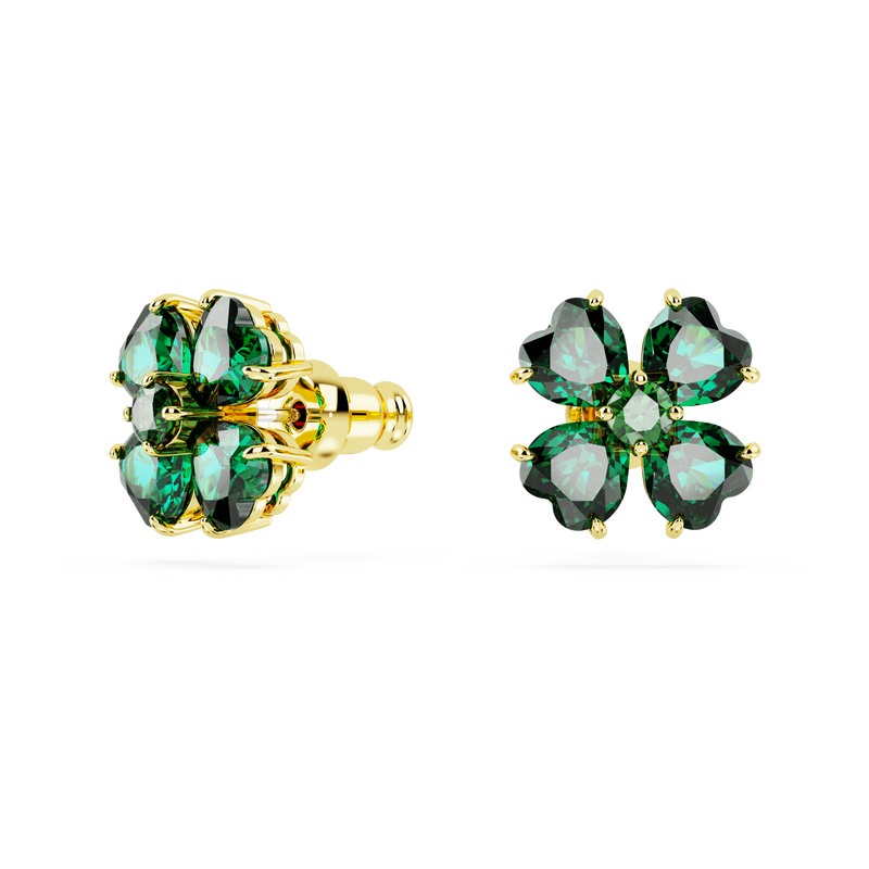 SWAROVSKI IDYLLIA STUD EARRINGS, CLOVER, GREEN, GOLD-TONE PLATED 5666236