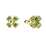 Swarovski Idyllia stud earrings, Clover, Green, Gold-tone plated 5666236