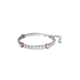 SWAROVSKI MATRIX TENNIS BRACELET, MIXED CUTS, PINK, RHODIUM PLATED 5666421