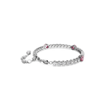 SWAROVSKI MATRIX TENNIS BRACELET, MIXED CUTS, PINK, RHODIUM PLATED 5666421