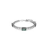 Swarovski Matrix Tennis bracelet, Mixed cuts, Green, Rhodium plated 5666422