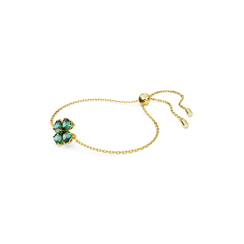 SWAROVSKI IDYLLIA BRACELET, MIXED CUTS, CLOVER, GREEN, GOLD-TONE PLATED 5666585