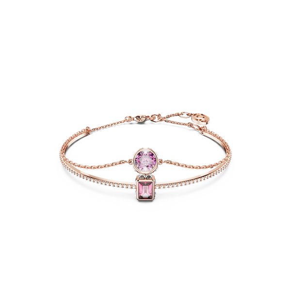 SWAROVSKI STILLA BANGLE, MIXED CUTS, PINK, ROSE GOLD-TONE PLATED 5668243