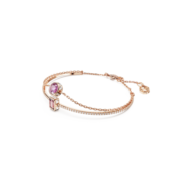 SWAROVSKI STILLA BANGLE, MIXED CUTS, PINK, ROSE GOLD-TONE PLATED 5668243