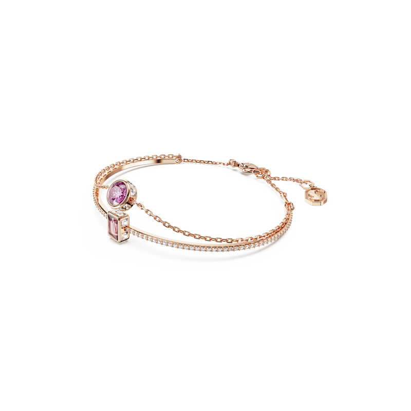 SWAROVSKI STILLA BANGLE, MIXED CUTS, PINK, ROSE GOLD-TONE PLATED 5668243