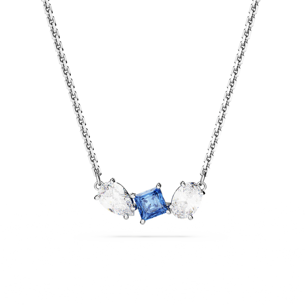 Swarovski Mesmera pendant, Mixed cuts, Blue, Rhodium plated