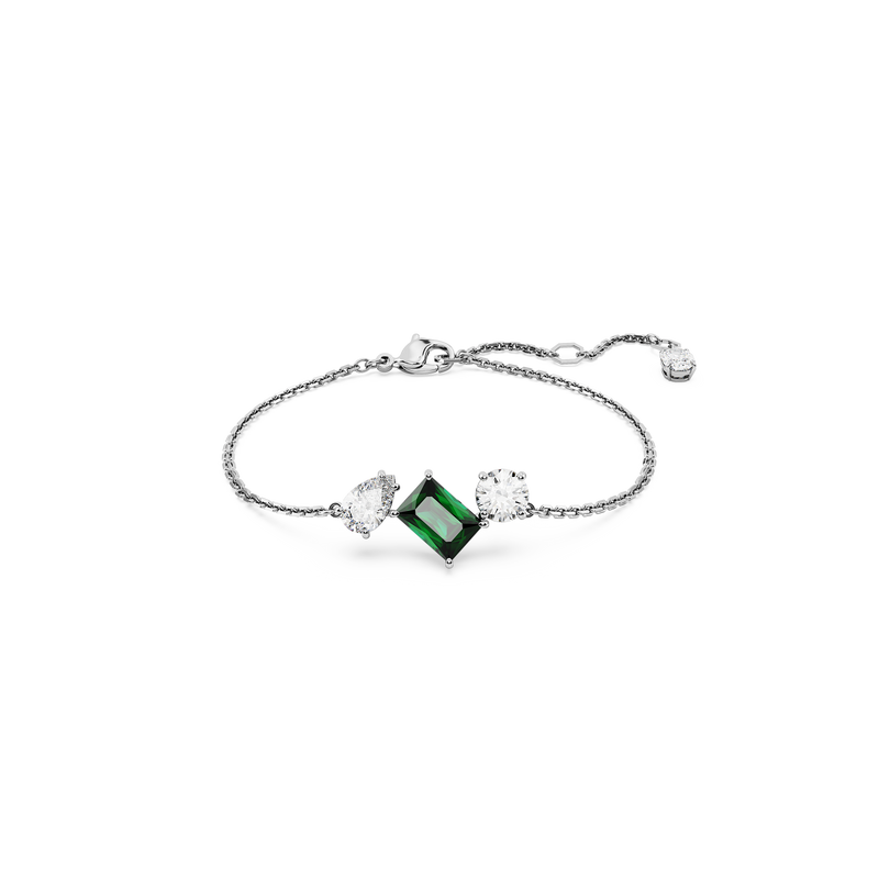 SWAROVSKI MESMERA BRACELET, MIXED CUTS, GREEN, RHODIUM PLATED 5668360