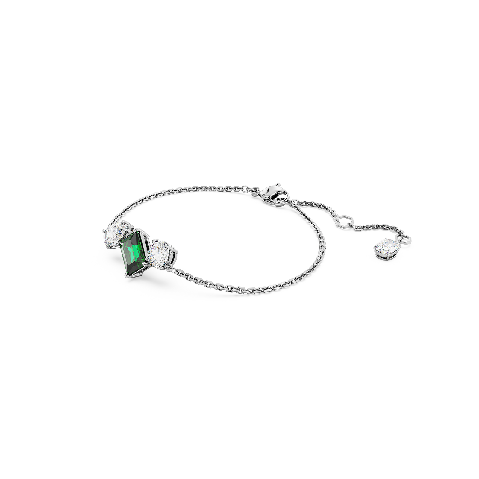 Swarovski Mesmera bracelet, Mixed cuts, Green, Rhodium
