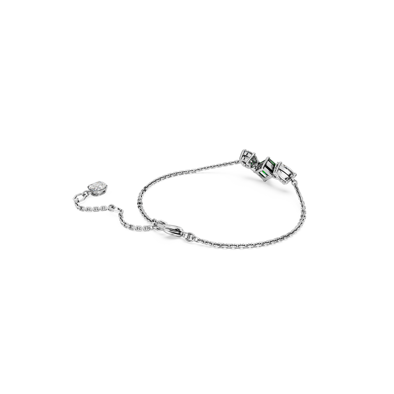 Swarovski Mesmera bracelet, Mixed cuts, Green, Rhodium plated