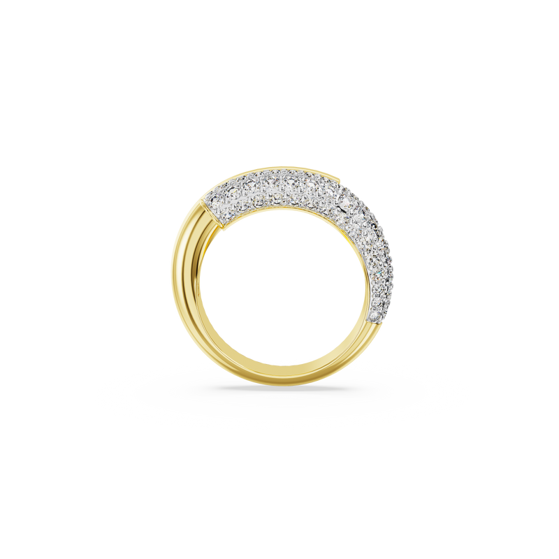 SWAROVSKI DEXTERA COCKTAIL RING, WHITE, GOLD-TONE PLATED