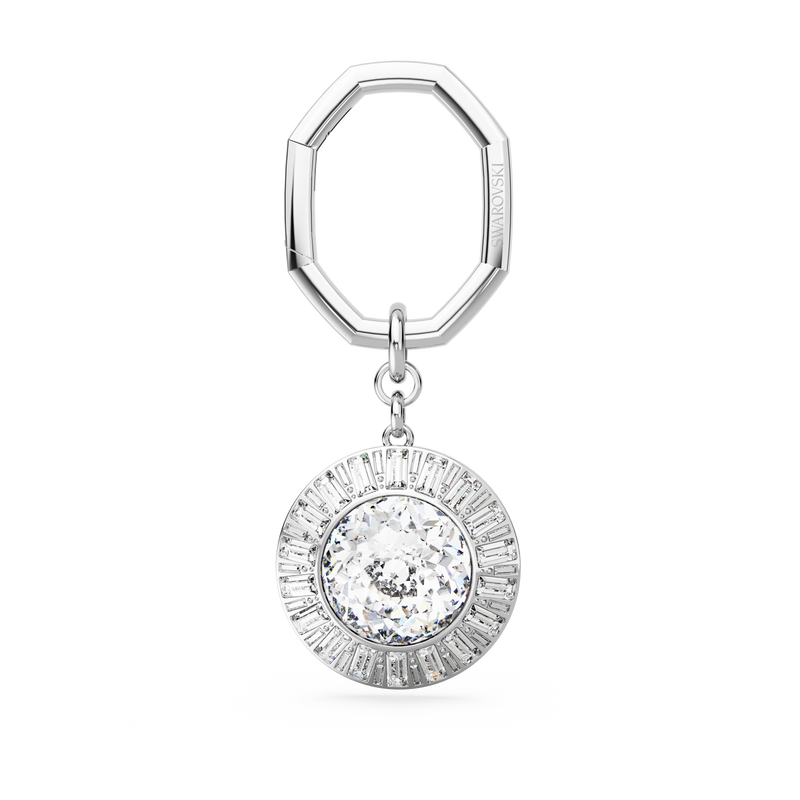 SWAROVSKI KEY RING, ROUND CUT, WHITE, RHODIUM PLATED 5669119