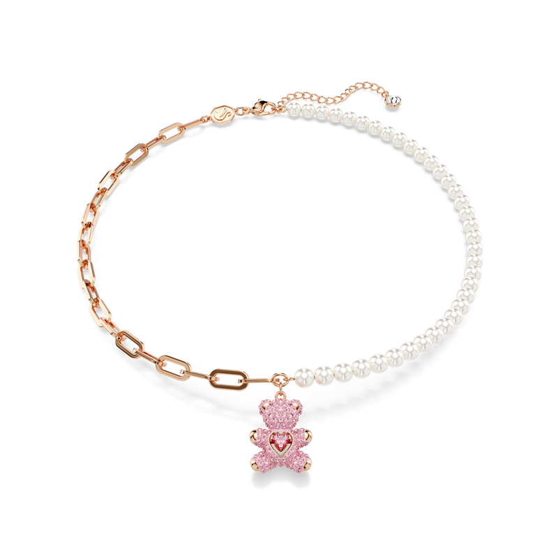 SWAROVSKI TEDDY PENDANT, BEAR, PINK, ROSE GOLD-TONE PLATED 5669166