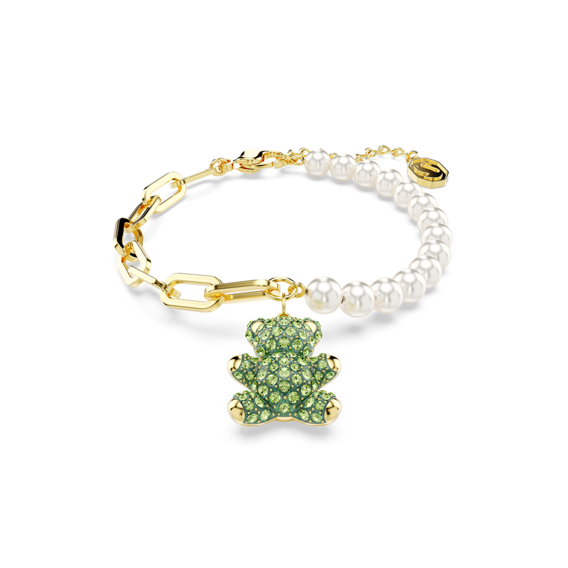 SWAROVSKI TEDDY BRACELET, BEAR, GREEN, GOLD-TONE PLATED 5669167