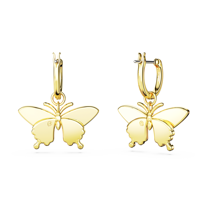 SWAROVSKI IDYLLIA DROP EARRINGS, BUTTERFLY, MULTICOLORED, GOLD-TONE PLATED 5670055