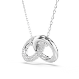 Swarovski Dextera pendant, Interlocking loop, White, Rhodium plated 5670251
