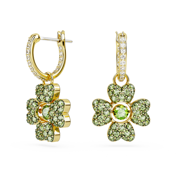 SWAROVSKI IDYLLIA DROP EARRINGS, CLOVER, GREEN, GOLD-TONE PLATED 5670664