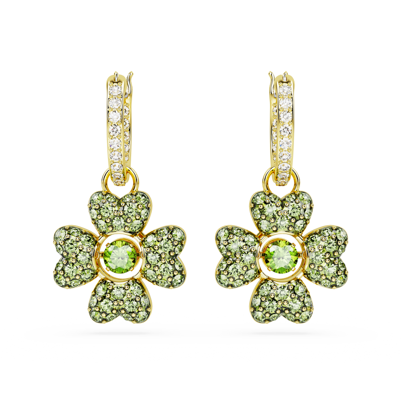 SWAROVSKI IDYLLIA DROP EARRINGS, CLOVER, GREEN, GOLD-TONE PLATED 5670664