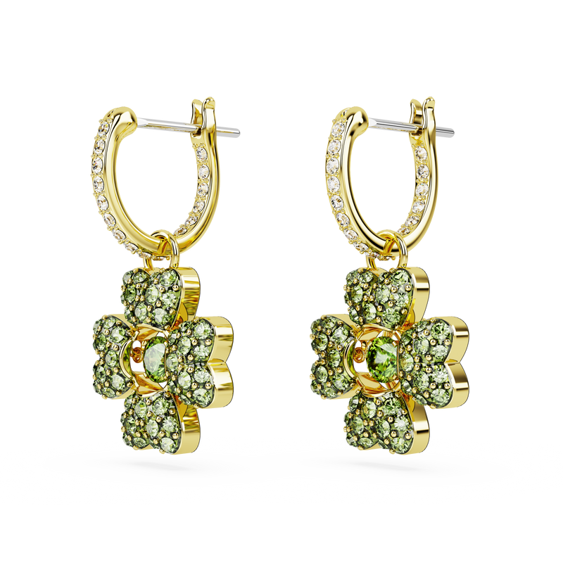 SWAROVSKI IDYLLIA DROP EARRINGS, CLOVER, GREEN, GOLD-TONE PLATED 5670664