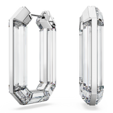 SWAROVSKI LUCENT HOOP EARRINGS, STATEMENT, OCTAGON SHAPE, WHITE 5671087