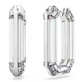 SWAROVSKI LUCENT HOOP EARRINGS, STATEMENT, OCTAGON SHAPE, WHITE 5671087