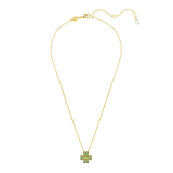Swarovski Idyllia pendant, Clover, Green, Gold-tone plated