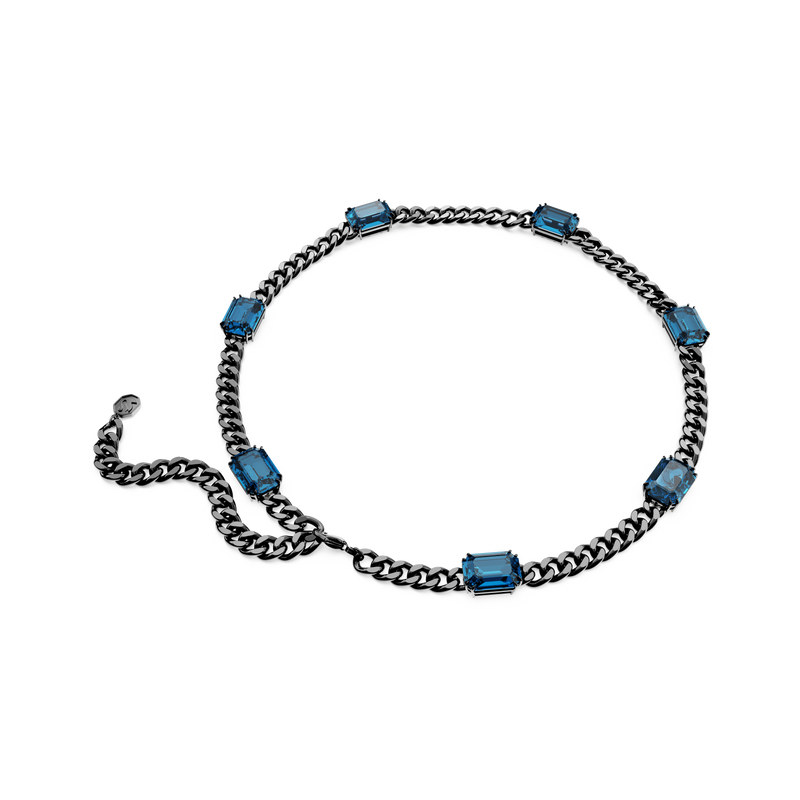 SWAROVSKI MILLENIA NECKLACE, OCTAGON CUT, BLUE, RUTHENIUM PLATED 5671243