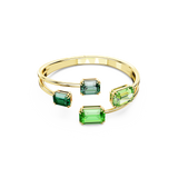 SWAROVSKI MILLENIA BANGLE, OCTAGON CUT, GREEN, GOLD-TONE PLATED