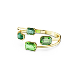 SWAROVSKI MILLENIA BANGLE, OCTAGON CUT, GREEN, GOLD-TONE PLATED