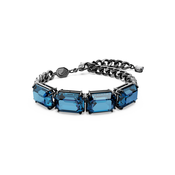 SWAROVSKI MILLENIA BRACELET, OCTAGON CUT, BLUE, RUTHENIUM PLATED 5671250