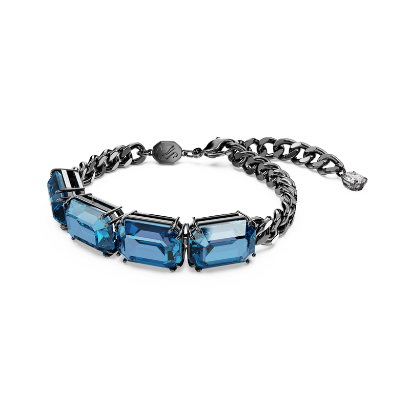 SWAROVSKI MILLENIA BRACELET, OCTAGON CUT, BLUE, RUTHENIUM PLATED 5671250