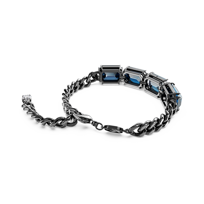 SWAROVSKI MILLENIA BRACELET, OCTAGON CUT, BLUE, RUTHENIUM PLATED 5671250