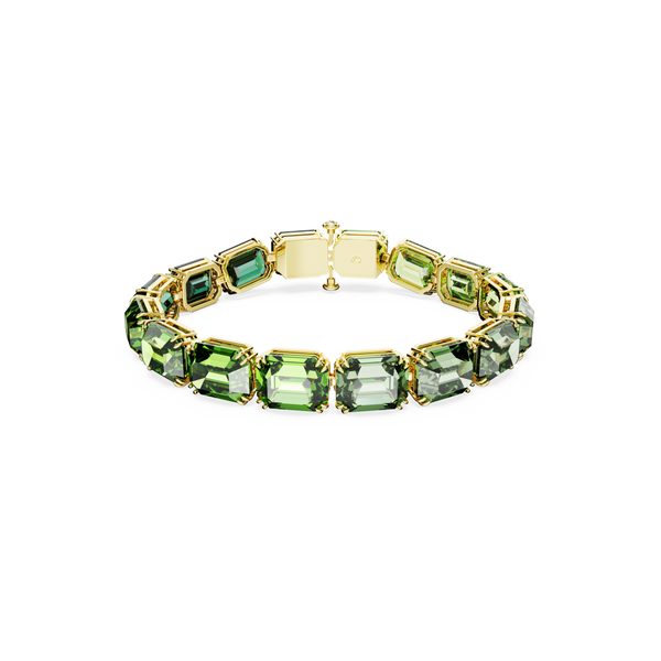 SWAROVSKI MILLENIA BRACELET, OCTAGON CUT, COLOR GRADIENT, GREEN, GOLD-TONE PLATED 5671258