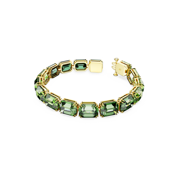 SWAROVSKI MILLENIA BRACELET, OCTAGON CUT, COLOR GRADIENT, GREEN, GOLD-TONE PLATED 5671258