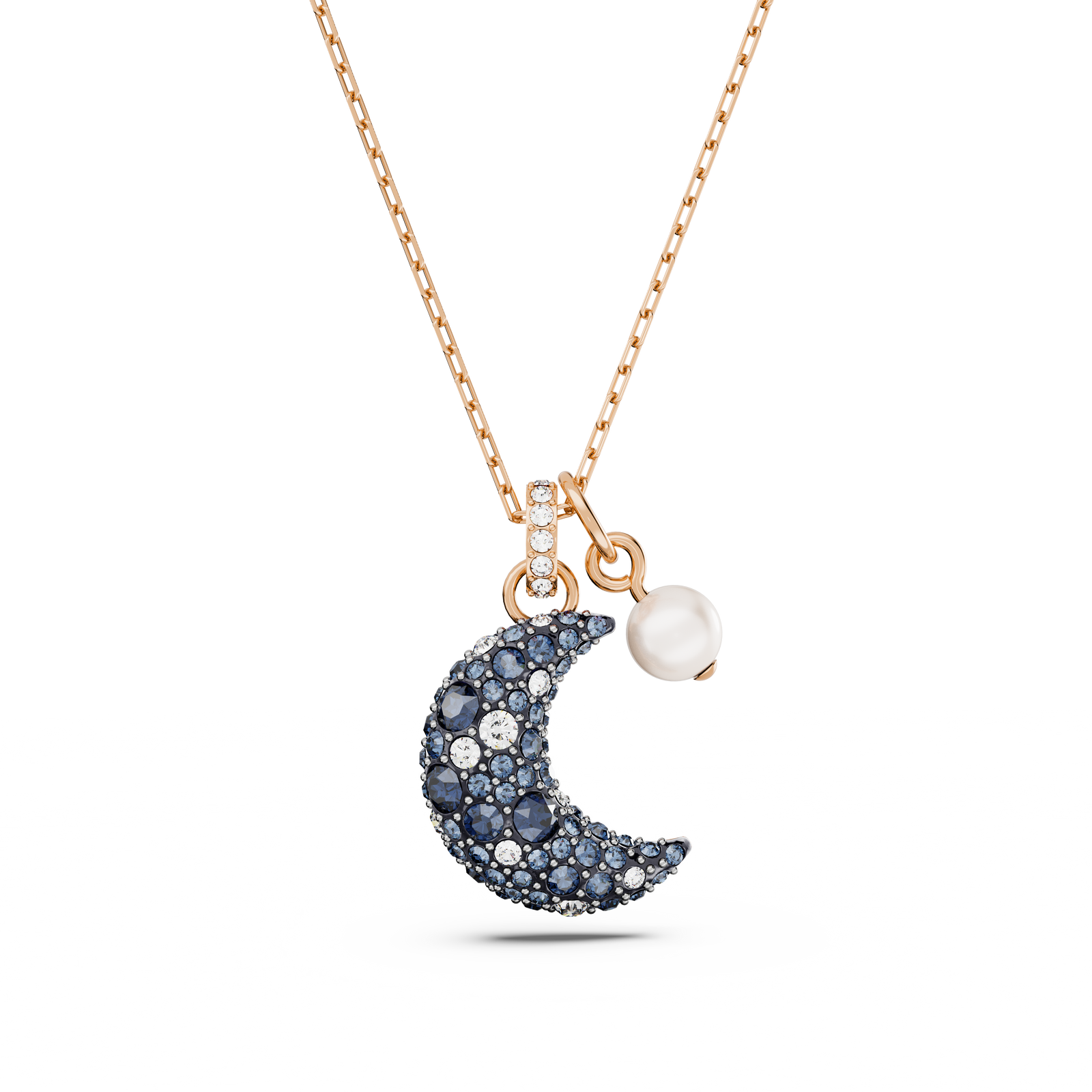Swarovski Luna pendant, Moon, Multicolored, Rose gold-tone Swarovski Luna pendant, Moon, Multicolored, Rose gold-tone