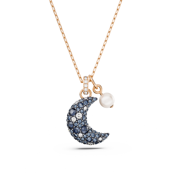 SWAROVSKI LUNA PENDANT, MOON, MULTICOLORED, ROSE GOLD-TONE PLATED 5671585