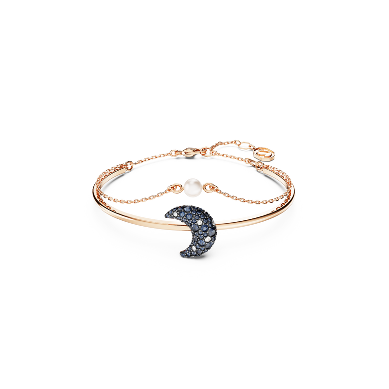 SWAROVSKI LUNA BANGLE, MOON, MULTICOLORED, ROSE GOLD-TONE PLATED 5671586