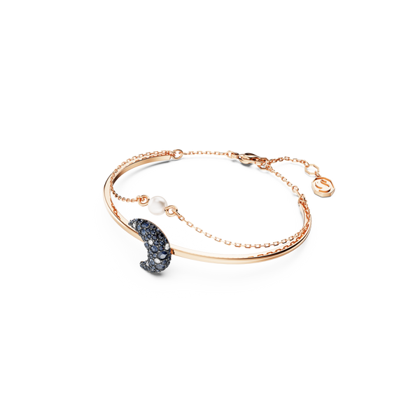 SWAROVSKI LUNA BANGLE, MOON, MULTICOLORED, ROSE GOLD-TONE PLATED 5671586