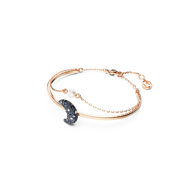 SWAROVSKI LUNA BANGLE, MOON, MULTICOLORED, ROSE GOLD-TONE PLATED 5671586