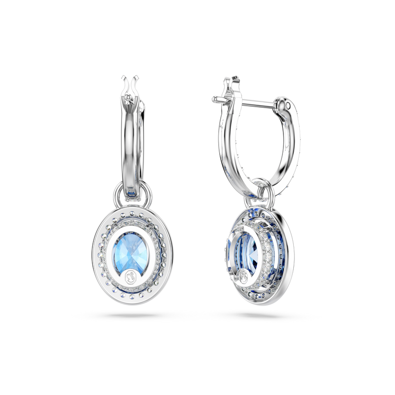 SWAROVSKI CONSTELLA DROP EARRINGS, OVAL CUT, BLUE, RHODIUM PLATED 5671817